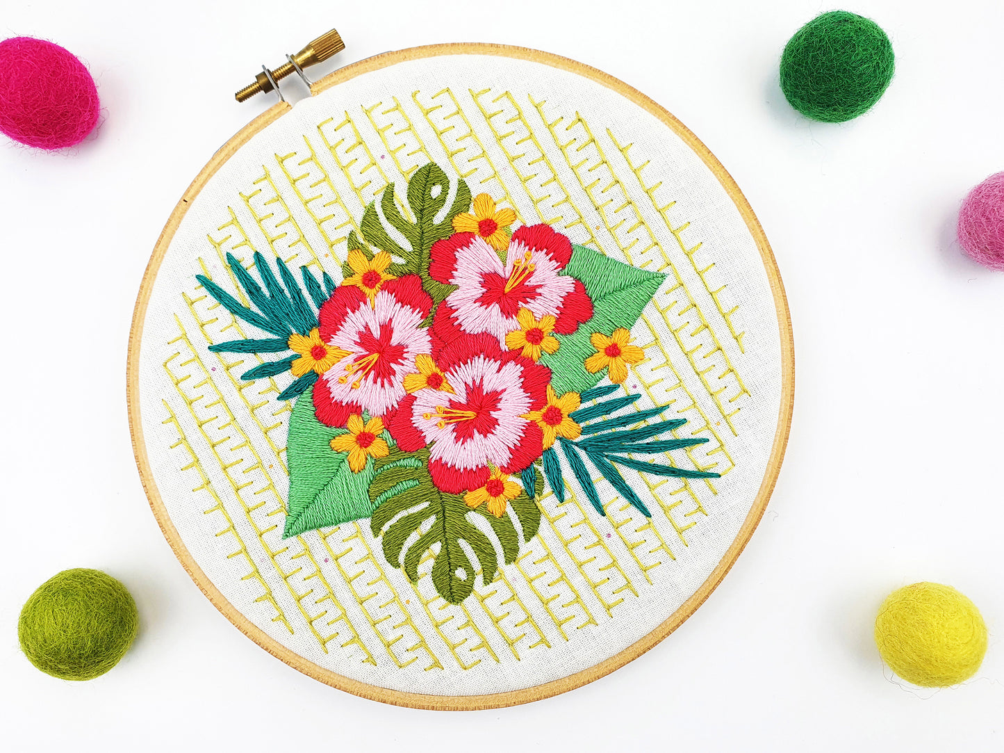 Tropical Hibiscus Embroidery PDF Pattern -  - ohsewbootiful
