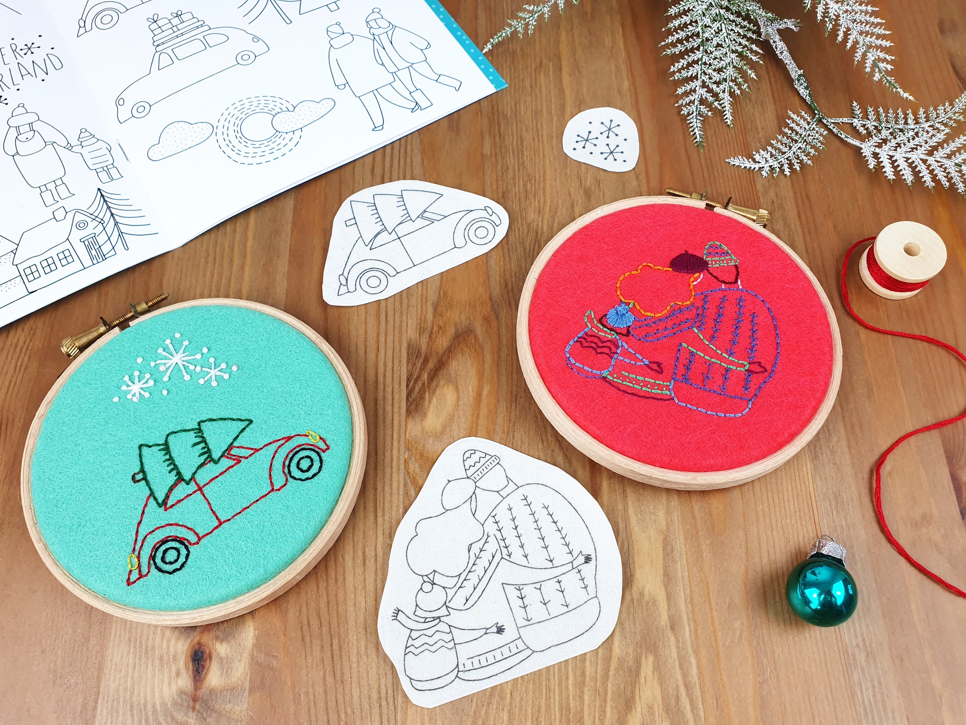 Peel, Stick, and Stitch Hand Embroidery Pattern - Winter