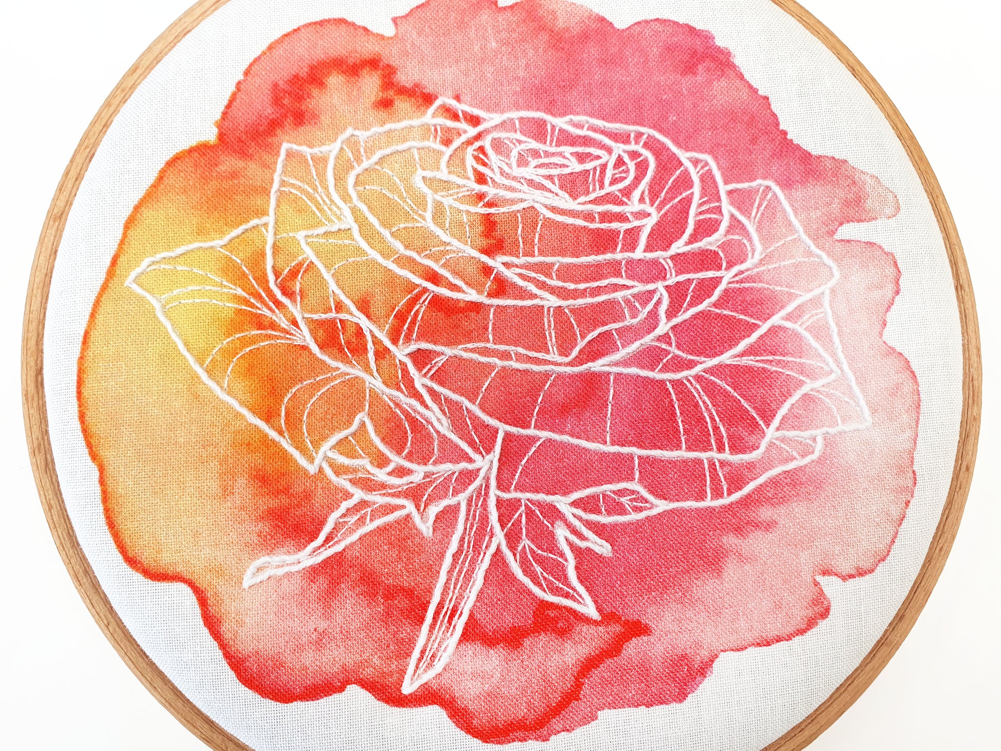 Watercolour Rose Embroidery Kit - Embroidery Kits - ohsewbootiful