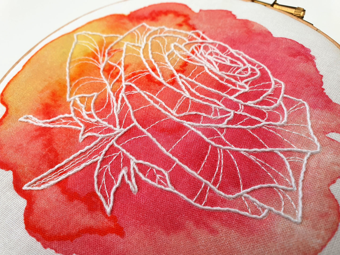 Watercolour Rose Embroidery Kit - Embroidery Kits - ohsewbootiful
