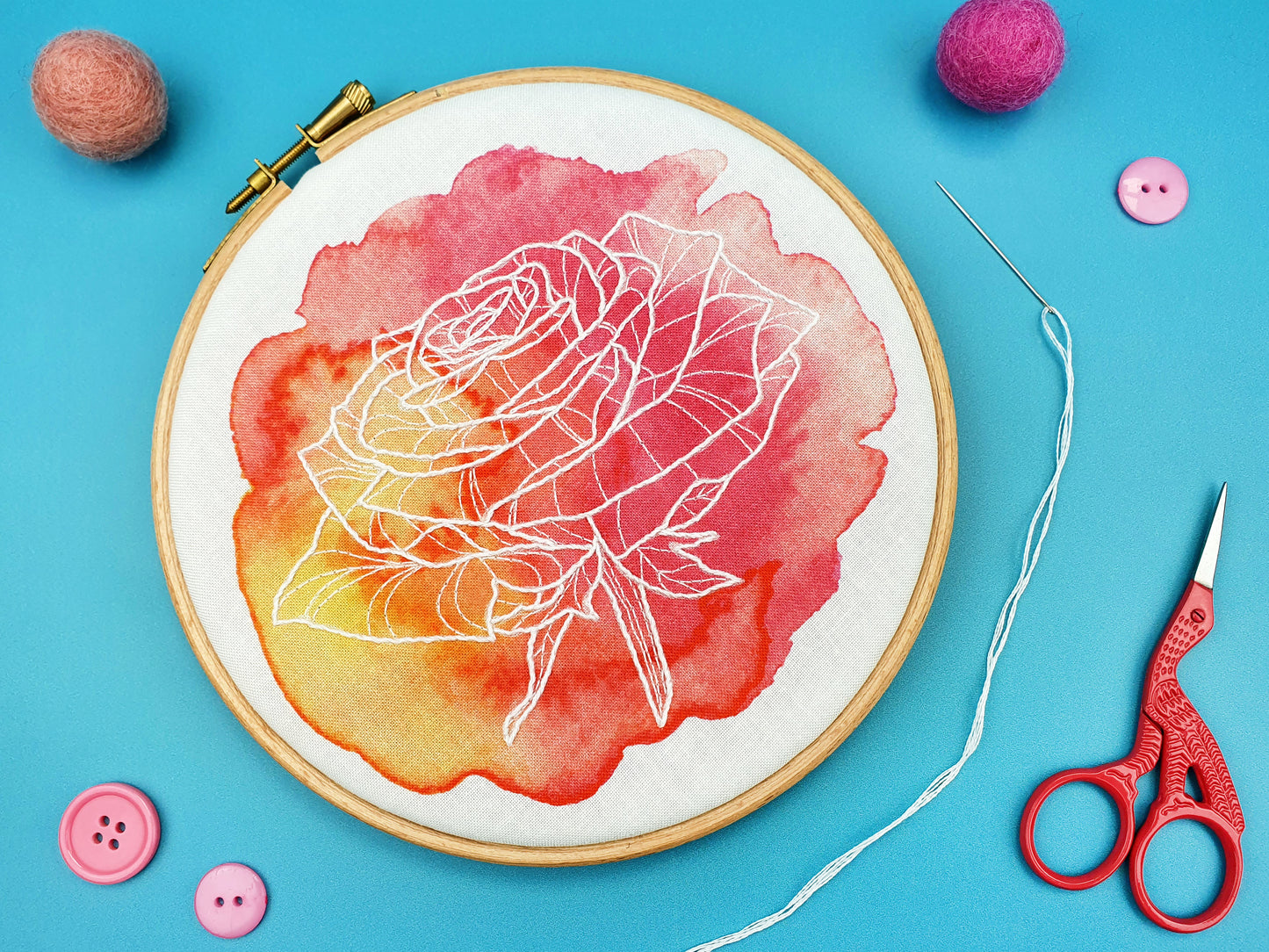 Rose Embroidery PDF Pattern -  - ohsewbootiful
