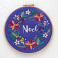 Noel Christmas Floral Wreath Embroidery Kit, Christmas Craft Kit - Embroidery Kits - ohsewbootiful