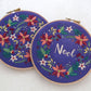 Noel Christmas Floral Wreath Embroidery Kit, Christmas Craft Kit - Embroidery Kits - ohsewbootiful