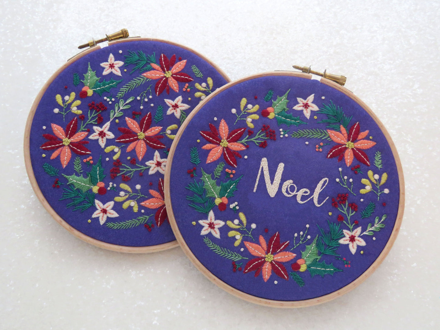 Winter Flowers Embroidery Kit, Christmas Craft Kit - Embroidery Kits - ohsewbootiful