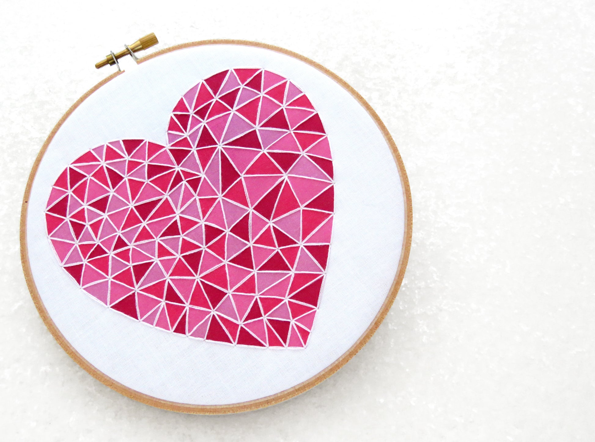 Geometric Pink + Red Heart Fabric Pattern Pack - Fabric Packs - ohsewbootiful