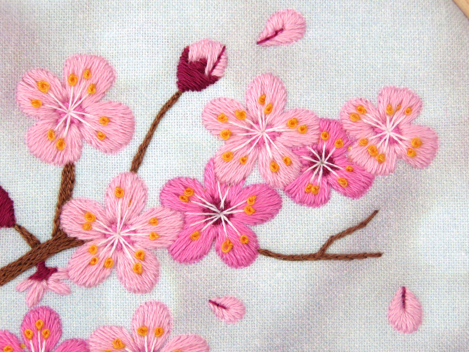 Cherry Blossom Embroidery Fabric Pattern Pack - Fabric Packs - ohsewbootiful