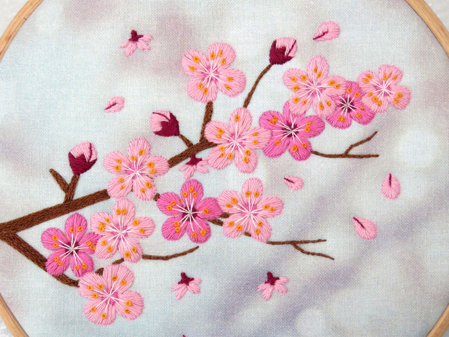 Cherry Blossom Embroidery Fabric Pattern Pack - Fabric Packs - ohsewbootiful