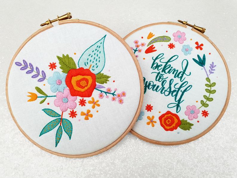 Be Kind To Yourself Embroidery Fabric Pattern Pack - Fabric Packs - ohsewbootiful