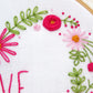 Flower Embroidery Pattern, Pink Love Heart Hoop Art Kit - Fabric Packs - ohsewbootiful