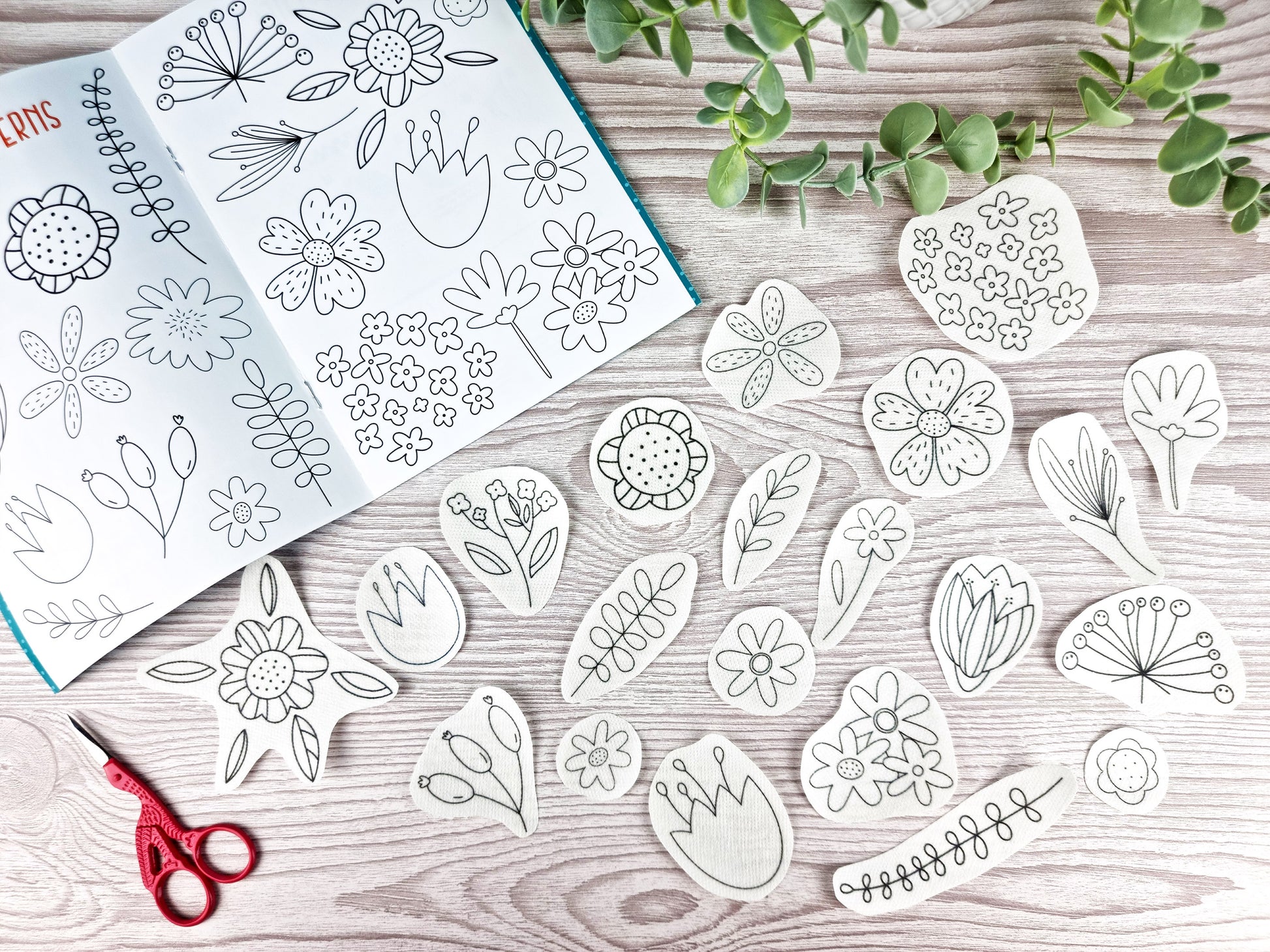 Floral Doodles Stick and Stitch Embroidery Patterns -  - ohsewbootiful