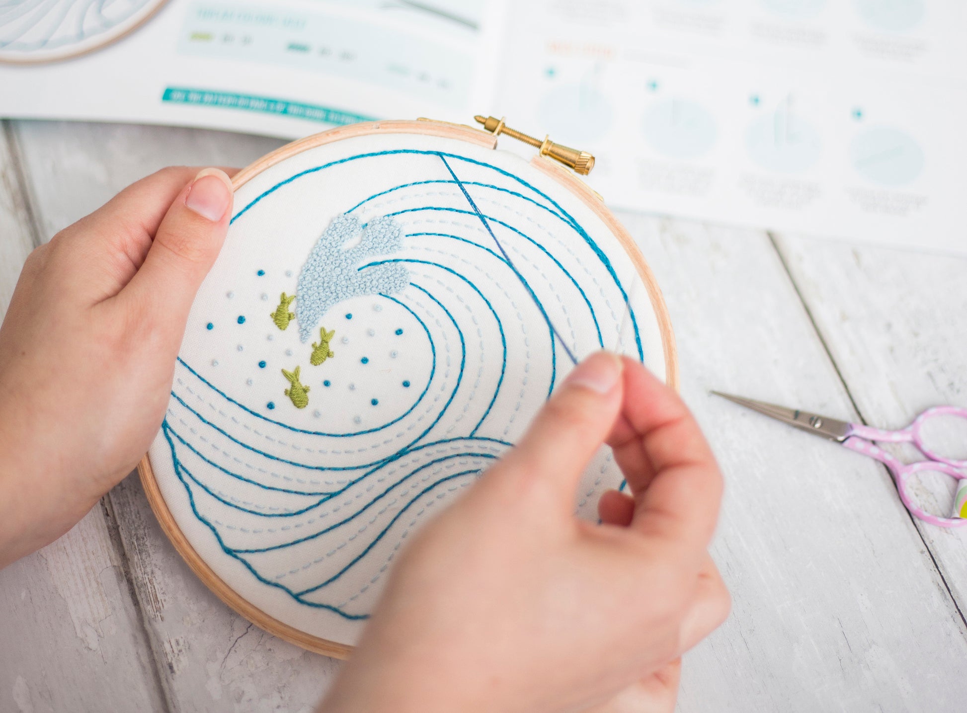 Ocean Waves Embroidery PDF Pattern -  - ohsewbootiful