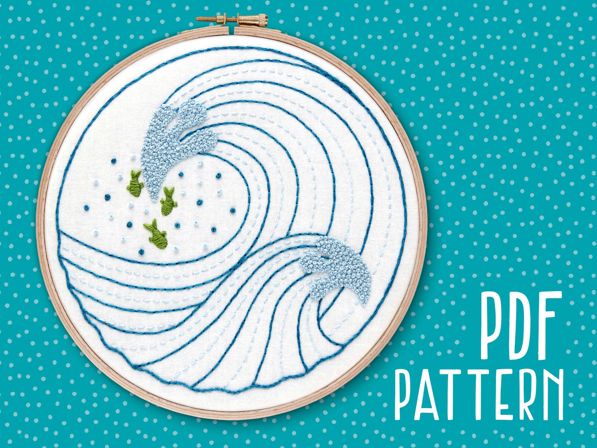Ocean Waves Embroidery PDF Pattern -  - ohsewbootiful